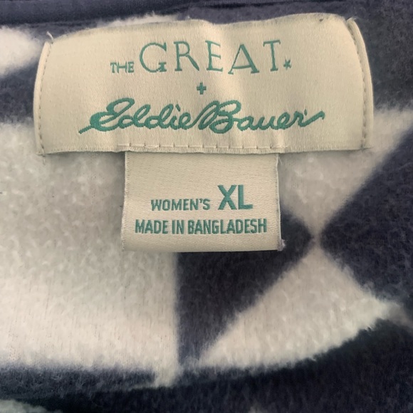 The Great X Eddie Bauer The Fleece 1/4 Zip Mock Neck Sweater SZ XL - Picture 6 of 7